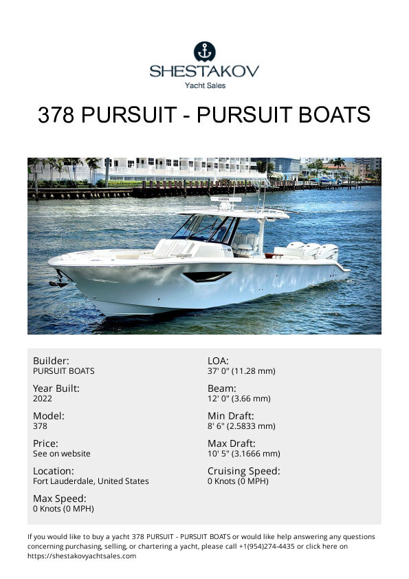 378 PURSUIT - 378 - 2022