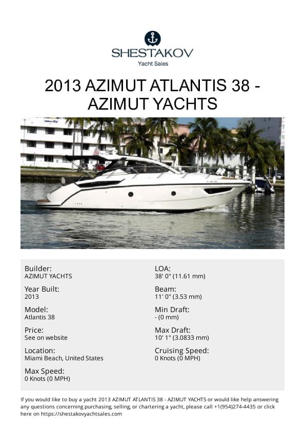 2013 Azimut Atlantis 38 - Atlantis 38 - 2013