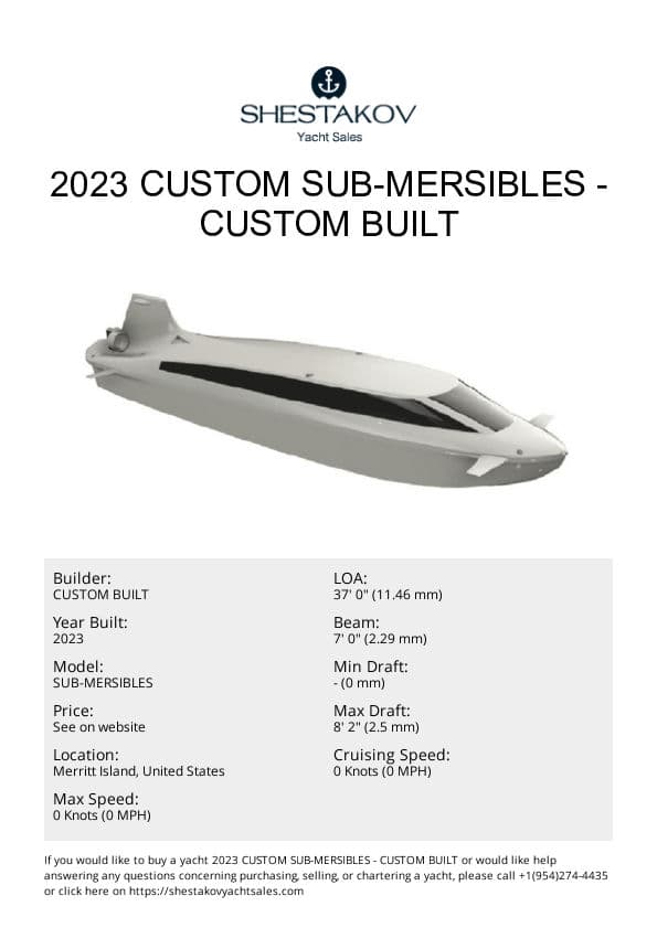 2023 Custom SUB-MERSIBLES - SUB-MERSIBLES - 2023