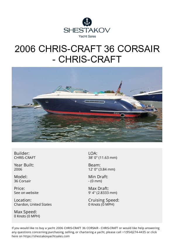 2006 Chris-Craft 36 Corsair - 36 Corsair - 2006