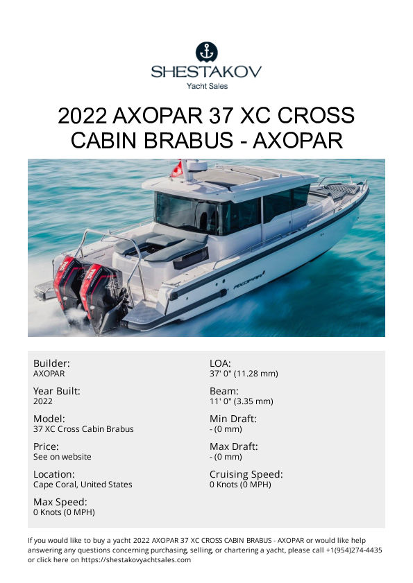 2022 Axopar 37 XC Cross Cabin Brabus - 37 XC Cross Cabin Brabus - 2022