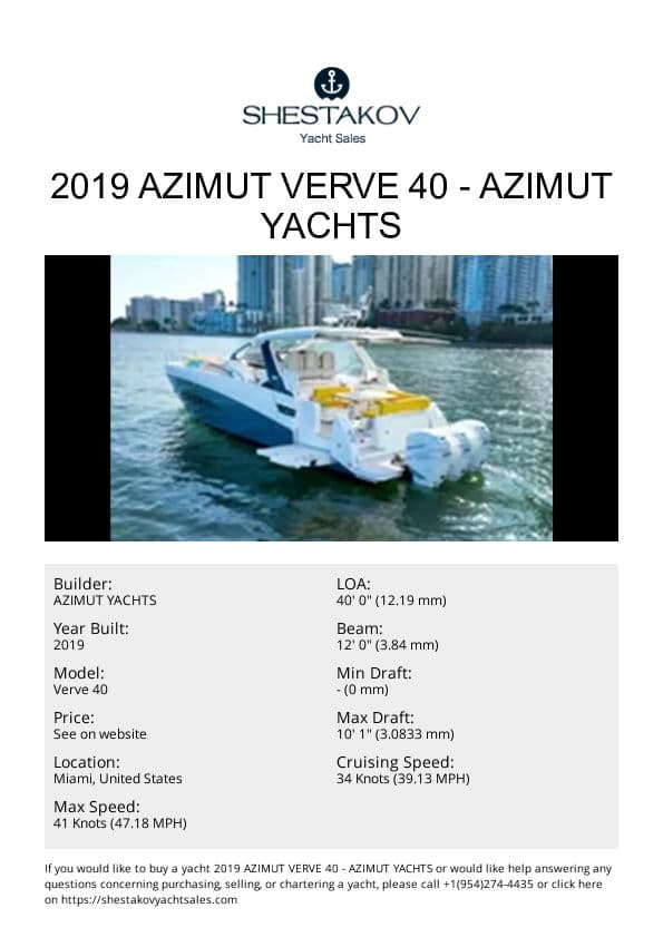 2019 Azimut Verve 40 - Verve 40 - 2019