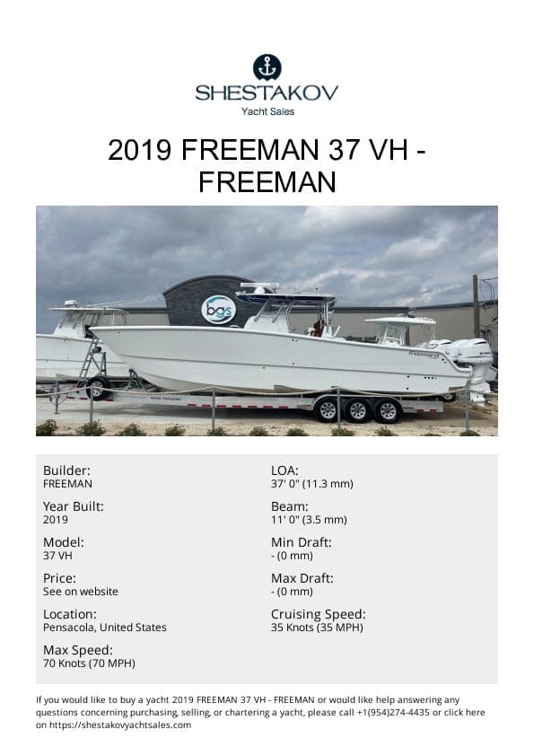 2019 Freeman 37 VH - 37 VH - 2019