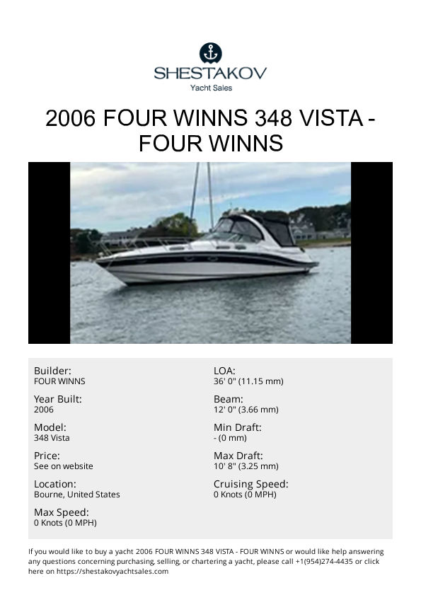 2006 Four Winns 348 Vista - 348 Vista - 2006