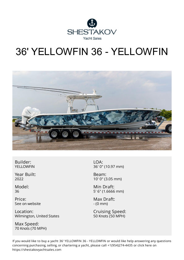 36' Yellowfin 36 - 36 - 2022