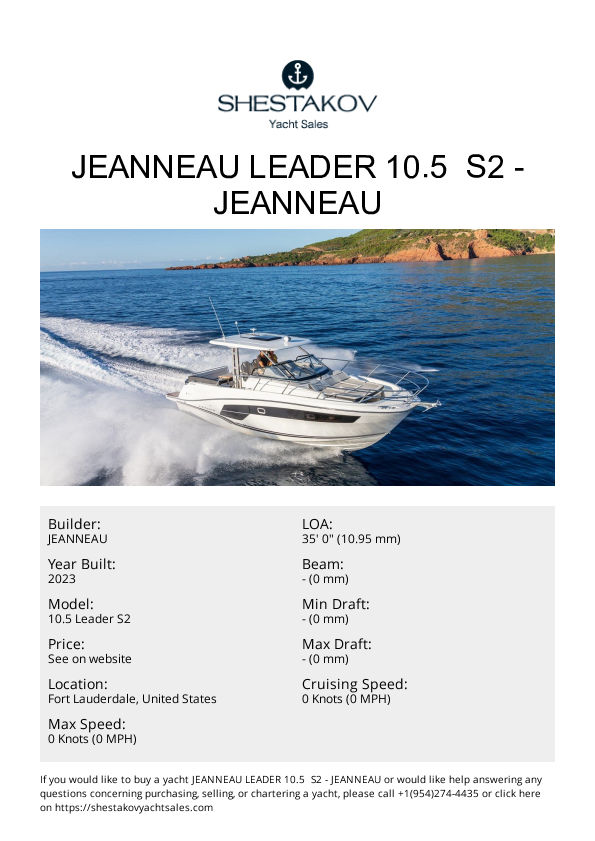 Jeanneau Leader 10.5  S2 - 10.5 Leader S2 - 2023