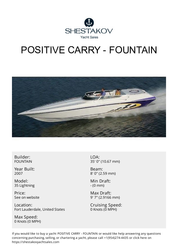 Positive Carry - 35 Lightning - 2007