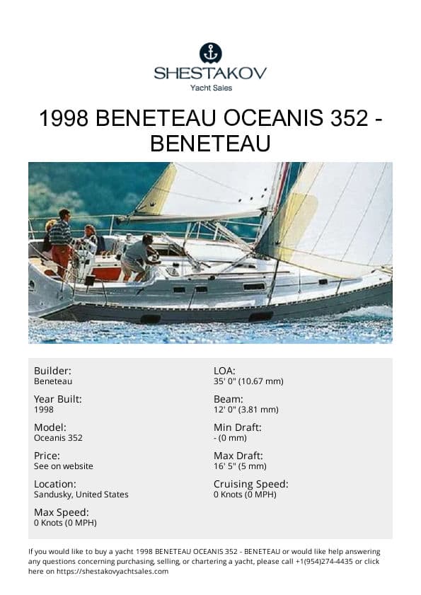 1998 Beneteau Oceanis 352 - Oceanis 352 - 1998