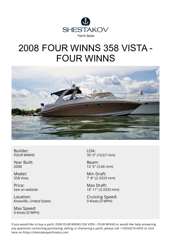 2008 Four Winns 358 Vista - 358 Vista - 2008