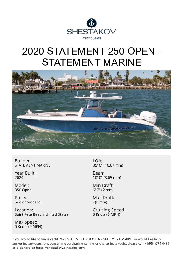 2020 Statement 250 Open - 350 Open - 2020