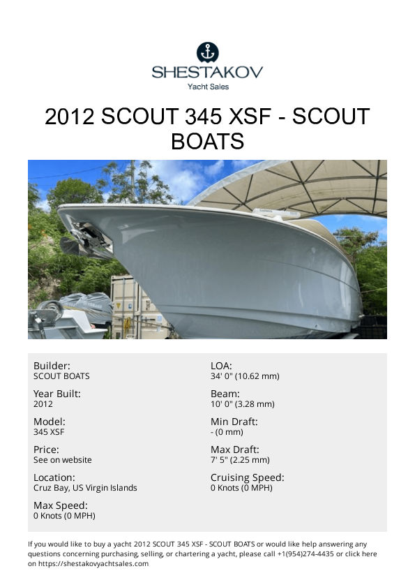 2012 Scout 345 XSF - 345 XSF - 2012