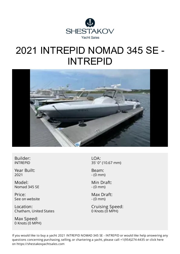 2021 Intrepid Nomad 345 SE - Nomad 345 SE - 2021