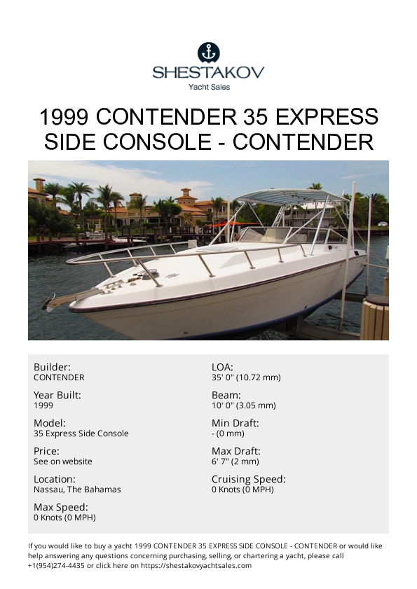 1999 Contender 35 Express Side Console - 35 Express Side Console - 1999