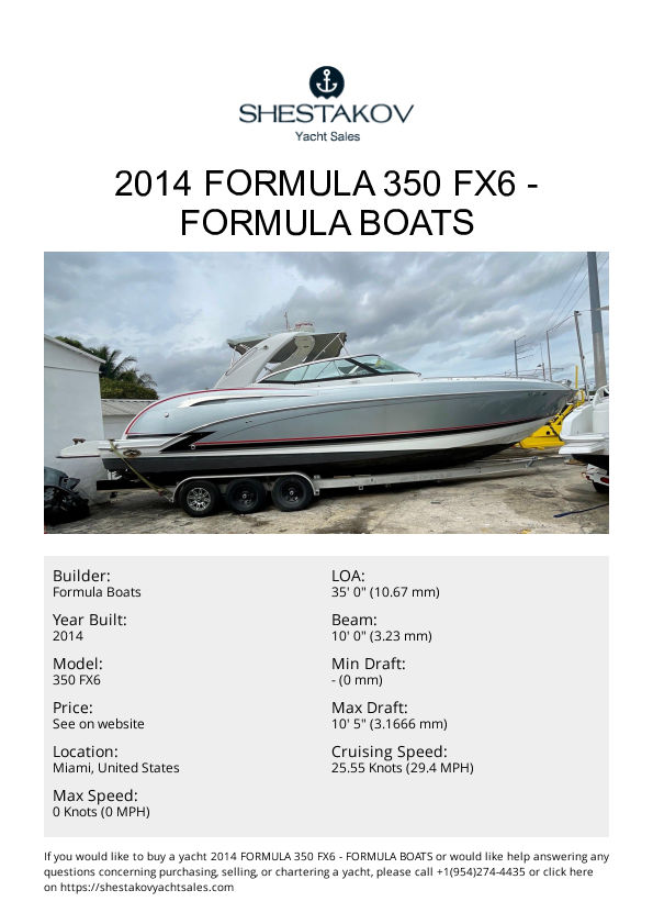 2014 Formula 350 FX6 - 350 FX6 - 2014