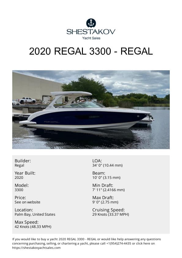 2020 Regal 3300 - 3300 - 2020