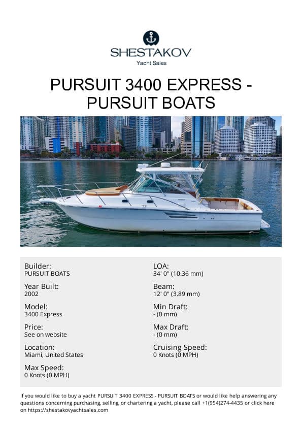 Pursuit 3400 Express - 3400 Express - 2002