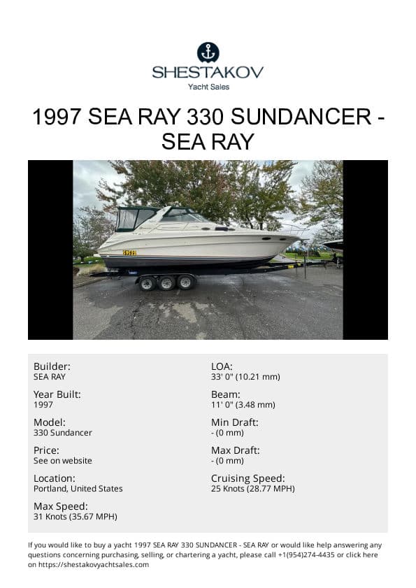 1997 Sea Ray 330 Sundancer - 330 Sundancer - 1997