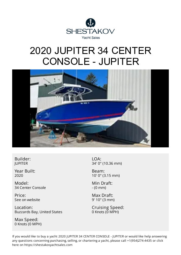 2020 Jupiter 34 Center Console - 34 Center Console - 2020