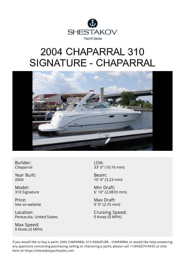 2004 Chaparral 310 Signature - 310 Signature - 2004