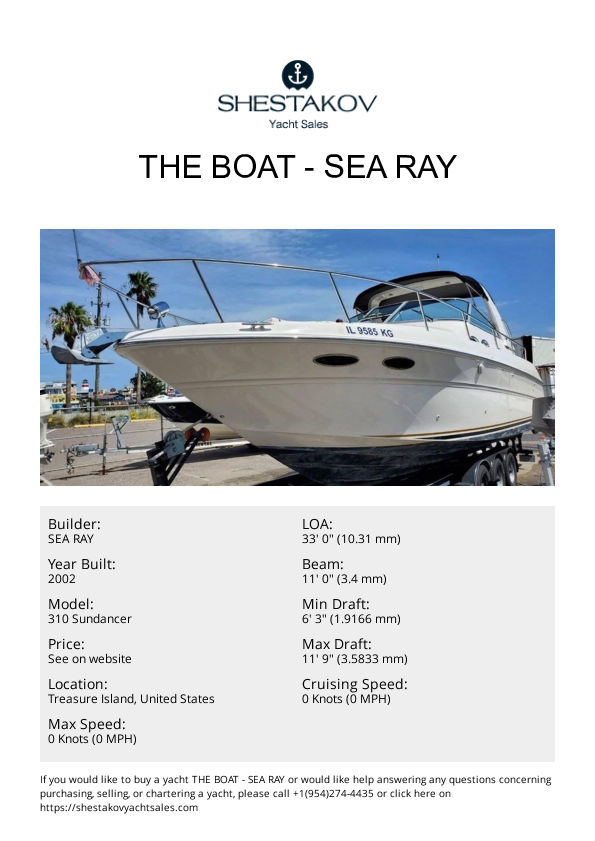 The Boat - 310 Sundancer - 2002