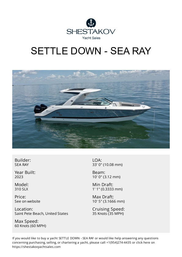 Settle Down - 310 SLX - 2023