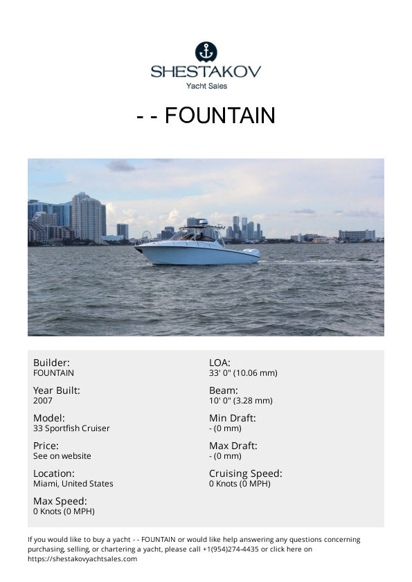 - - 33 Sportfish Cruiser - 2007