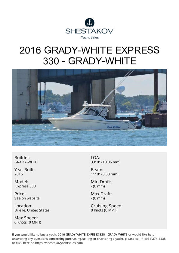 2016 Grady-White Express 330 -  Express 330 - 2016