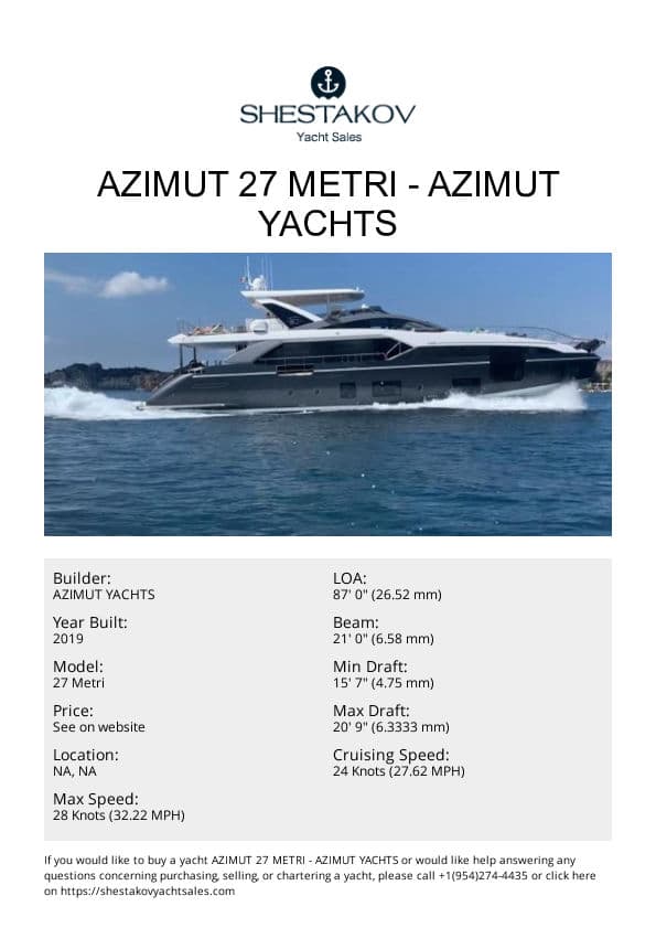 Azimut 27 Metri - 27 Metri - 2019