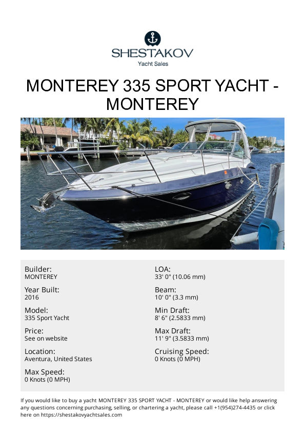 Monterey 335 Sport Yacht - 335 Sport Yacht - 2016
