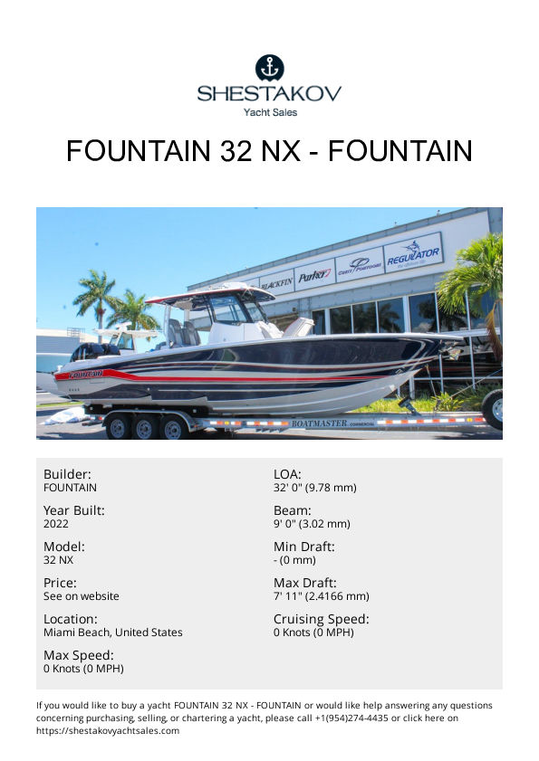 Fountain 32 NX - 32 NX - 2022