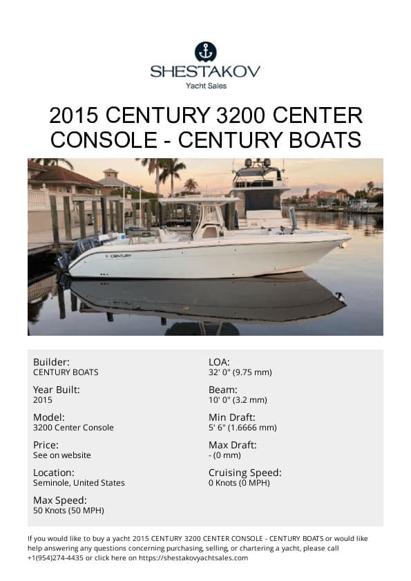 2015 Century 3200 Center Console - 3200 Center Console - 2015