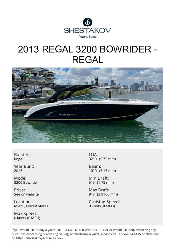 2013 Regal 3200 Bowrider - 3200 Bowrider - 2013