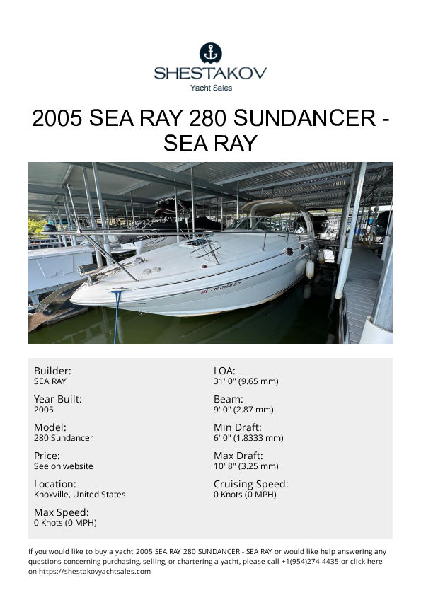 2005 Sea Ray 280 Sundancer - 280 Sundancer - 2005
