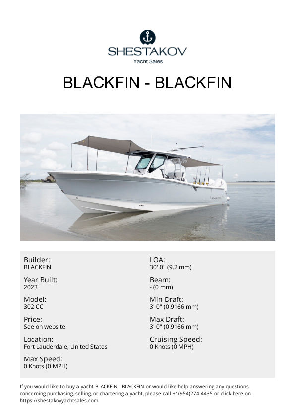 BLACKFIN - 302 CC - 2023