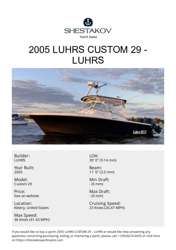 2005 Luhrs Custom 29 - Custom 29 - 2005