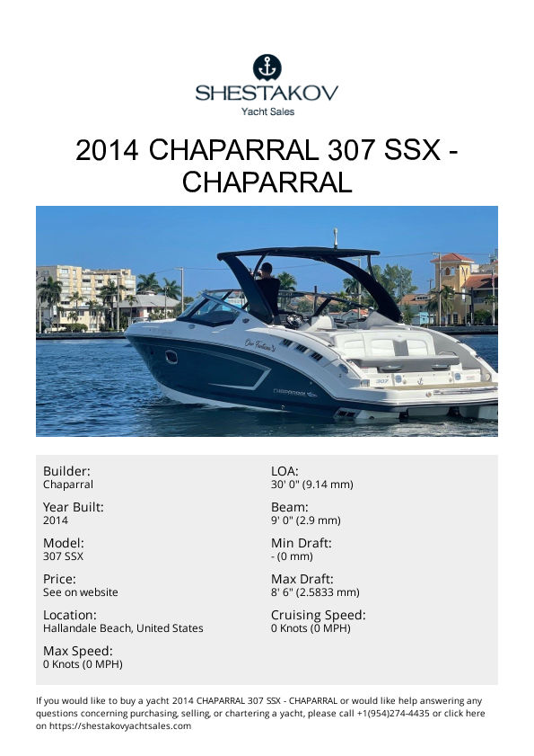 2014 Chaparral 307 SSX - 307 SSX - 2014