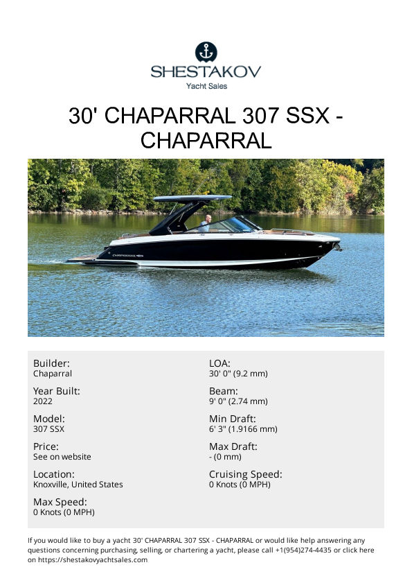 30' Chaparral 307 SSX - 307 SSX - 2022