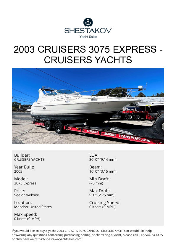 2003 Cruisers 3075 Express - 3075 Express - 2003