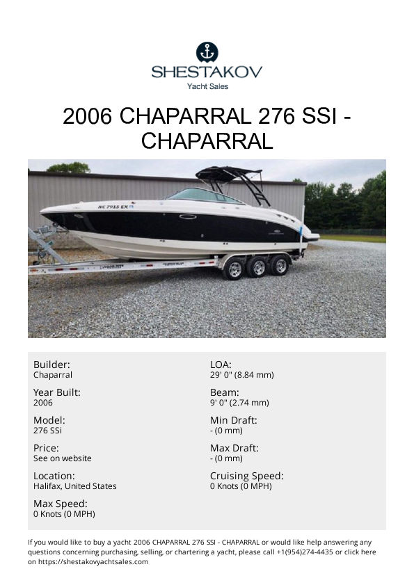 2006 Chaparral 276 SSi - 276 SSi - 2006