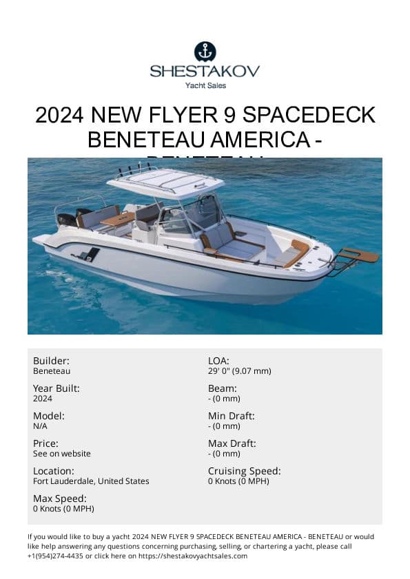 2024 NEW FLYER 9 SPACEDECK BENETEAU AMERICA - undefined - 2024