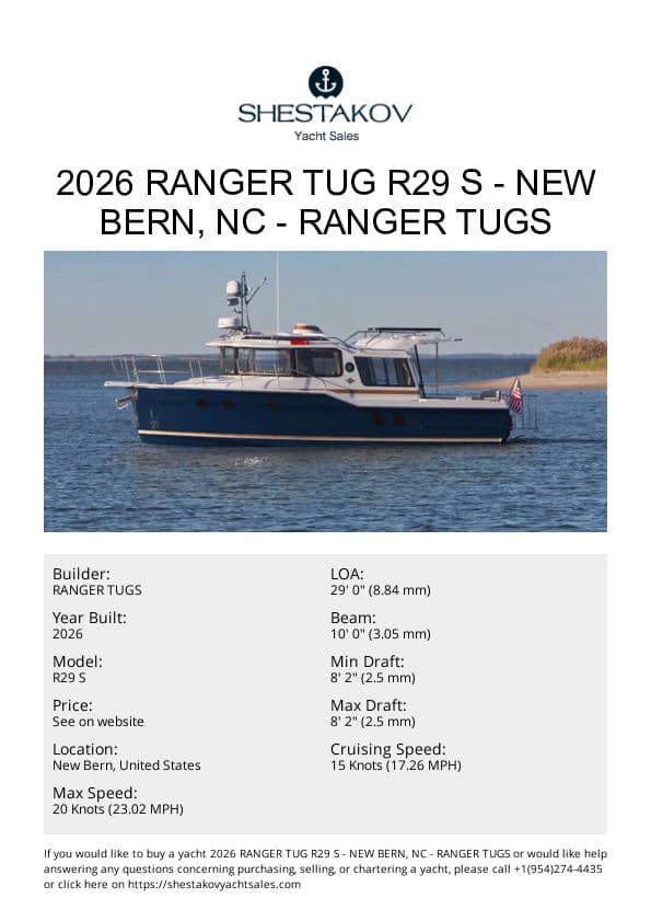 2026 Ranger Tug R29 S - New Bern, NC - R29 S - 2026