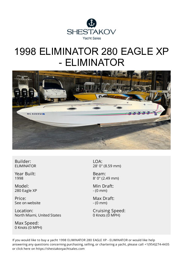 1998 Eliminator 280 Eagle XP - 280 Eagle XP - 1998