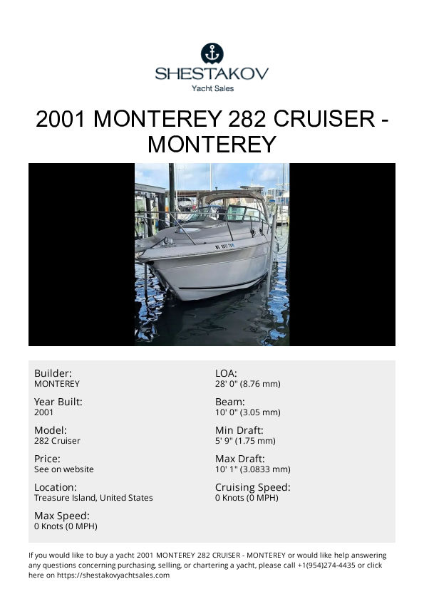 2001 Monterey 282 Cruiser - 282 Cruiser - 2001