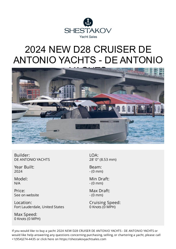 2024 NEW D28 CRUISER DE ANTONIO YACHTS - undefined - 2024