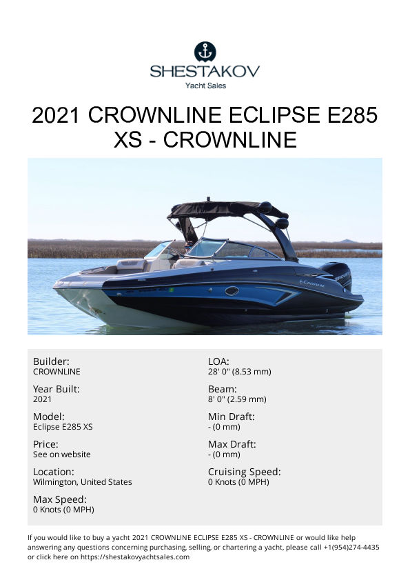 2021 Crownline Eclipse E285 XS - Eclipse E285 XS - 2021