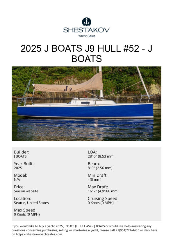 2025 J Boats J9 Hull #52 - undefined - 2025