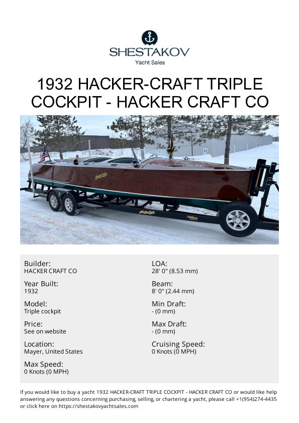 1932 Hacker-Craft Triple cockpit - Triple cockpit - 1932
