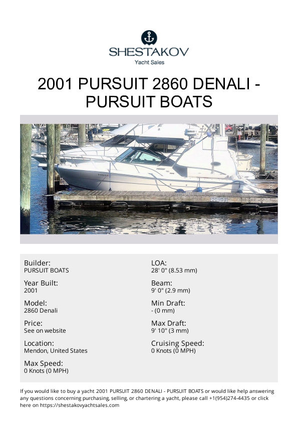 2001 Pursuit 2860 Denali - 2860 Denali - 2001
