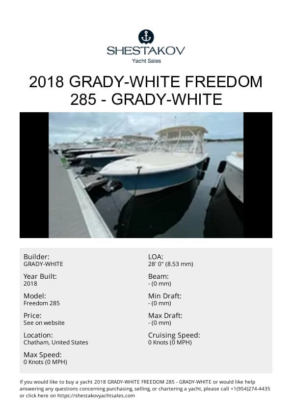 2018 Grady-White Freedom 285 - Freedom 285 - 2018