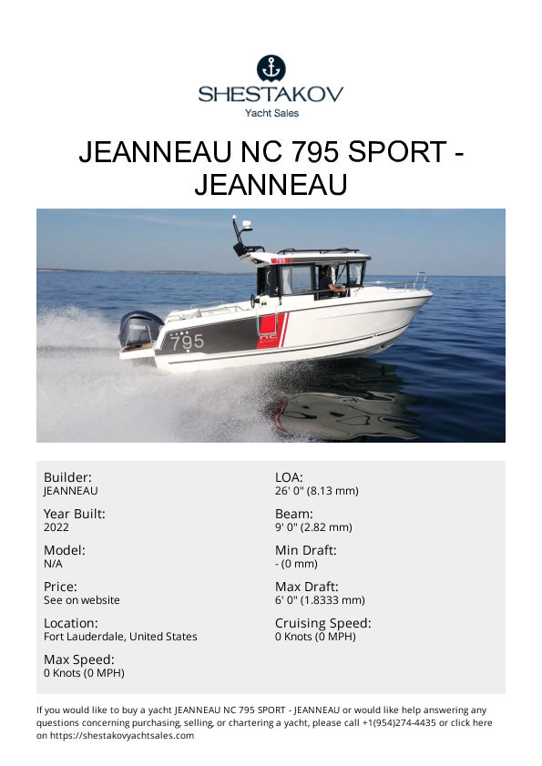 JEANNEAU NC 795 SPORT - undefined - 2023